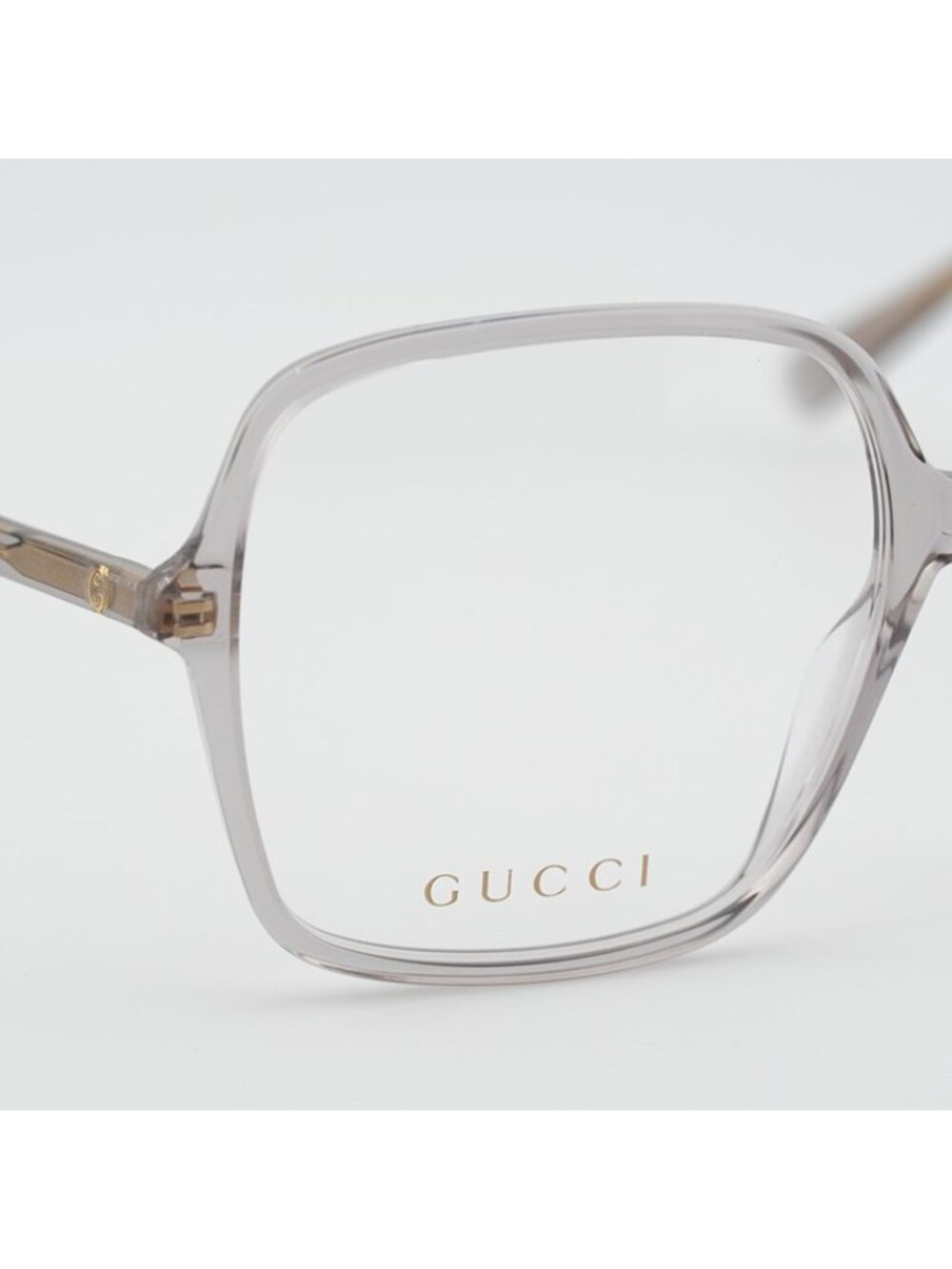 Gucci GG1003O 012 Eyeglasses Transparent Grey 53mm Square Frame - Picture 6 of 11
